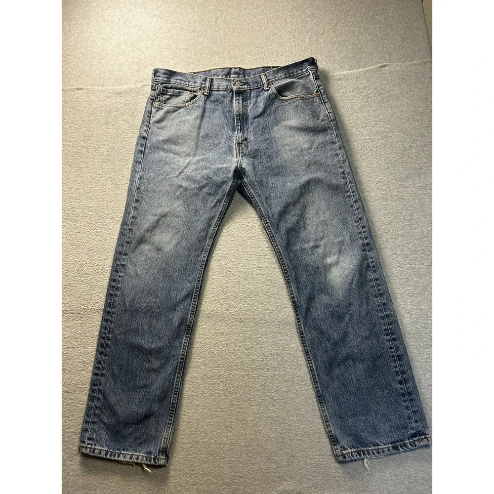 Levis 505 Mens Jeans 38x30 Blue Denim Straight Leg‎ Regular Fit Classic